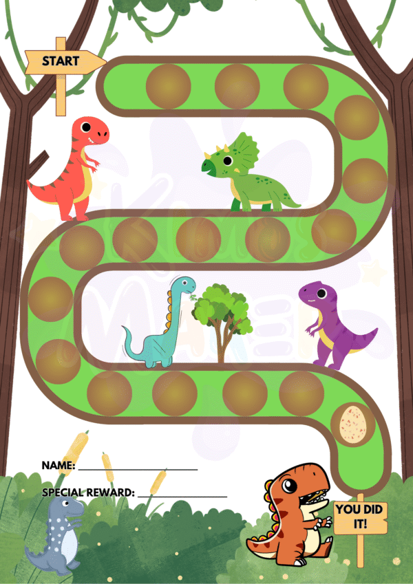 Dinosaur potty training template