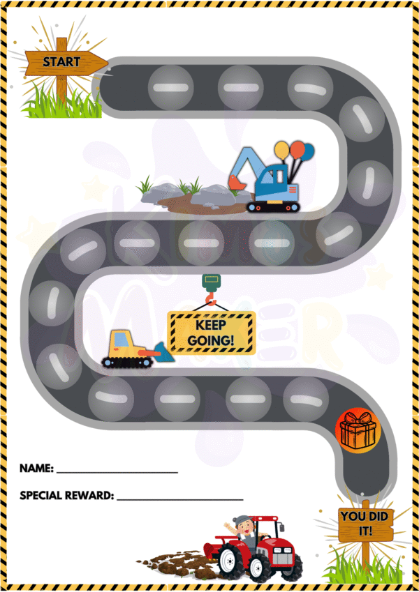 Tractor potty training template