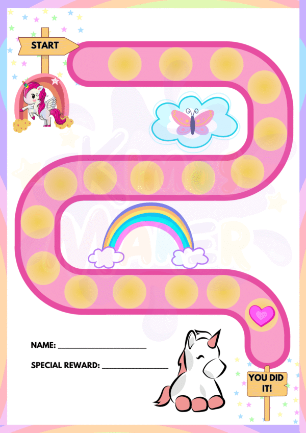 Unicorn potty training template