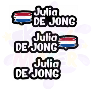 Personalized Name Flag Sticker – Waterproof Laminated Vinyl Decal